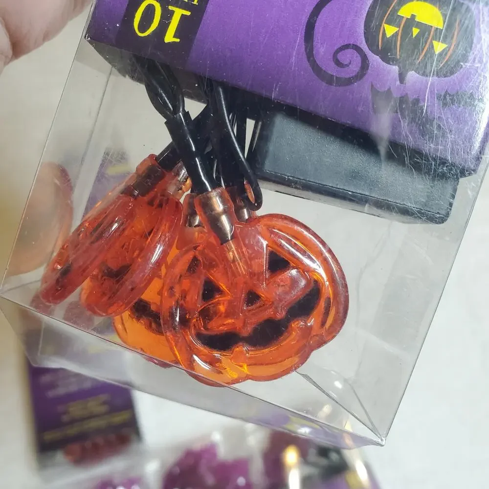 Halloween String Light Bundle Pumpkins Bats Skulls LED NEW Lighting Decor